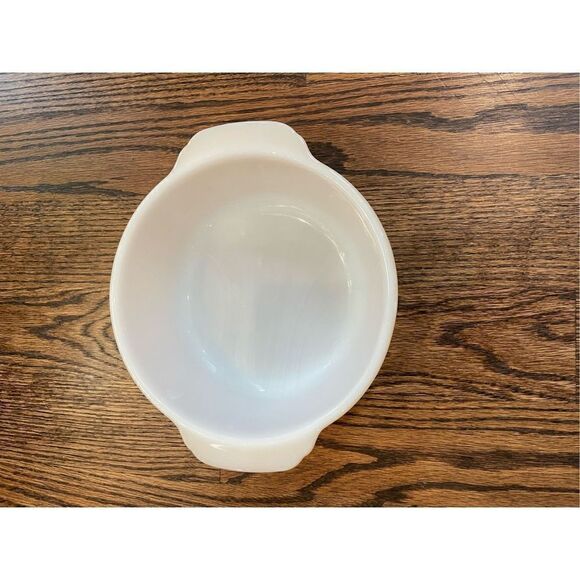 Fire King, Peach Lustre, Casserole, Vintage, MCM, 11, 1 1/2 Quart, Round, Doub - Picture 2 of 7